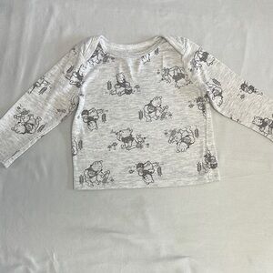 Disney - Winnie the Pooh - Gray Long Sleeve Tee with Whimsical Winnie Print